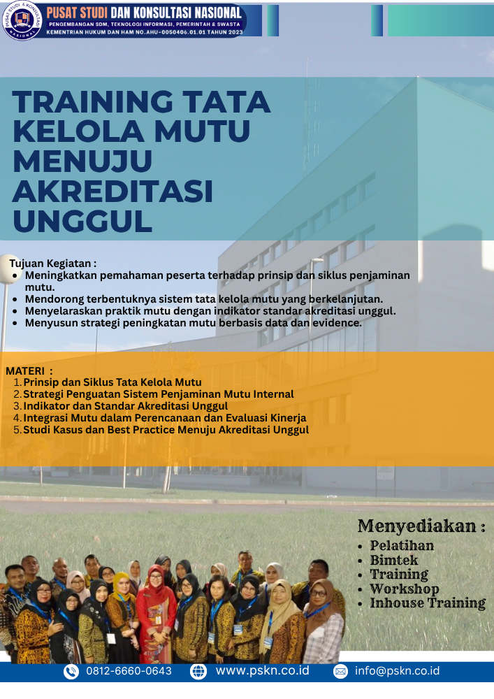 Training Tata Kelola Mutu Menuju Akreditasi Unggul
