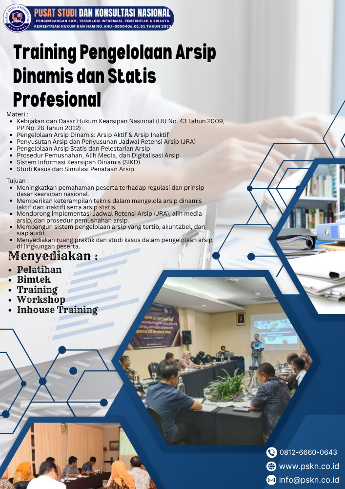 Training Pengelolaan Arsip Dinamis dan Statis Profesional