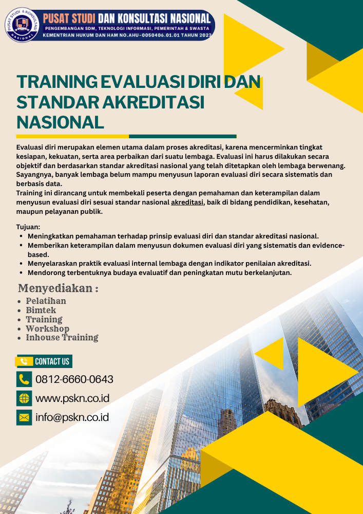 Training Evaluasi Diri dan Standar Akreditasi Nasional