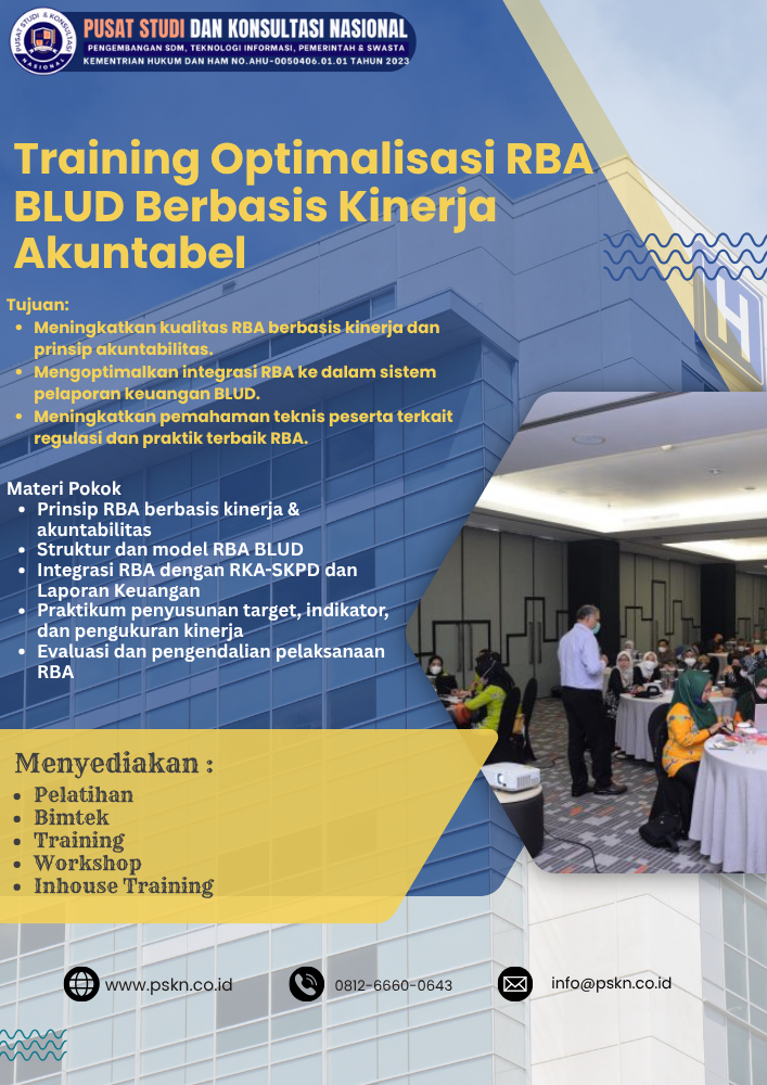 Training Optimalisasi RBA BLUD Berbasis Kinerja Akuntabel