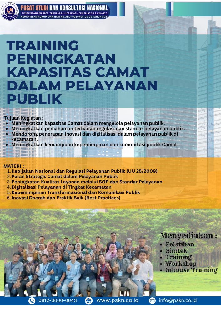 Training Peningkatan Kapasitas Camat dalam Pelayanan Publik