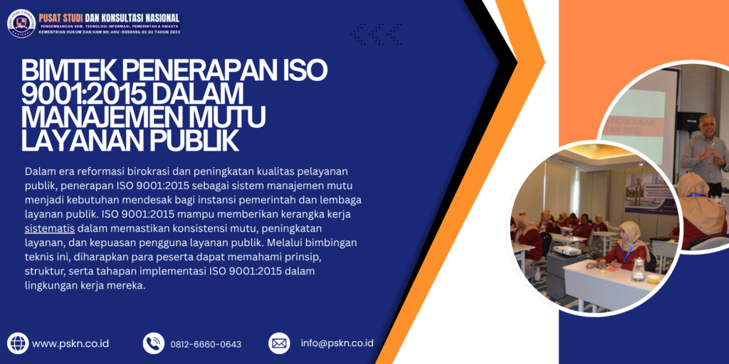Bimtek Penerapan ISO 9001:2015 dalam Manajemen Mutu Layanan Publik