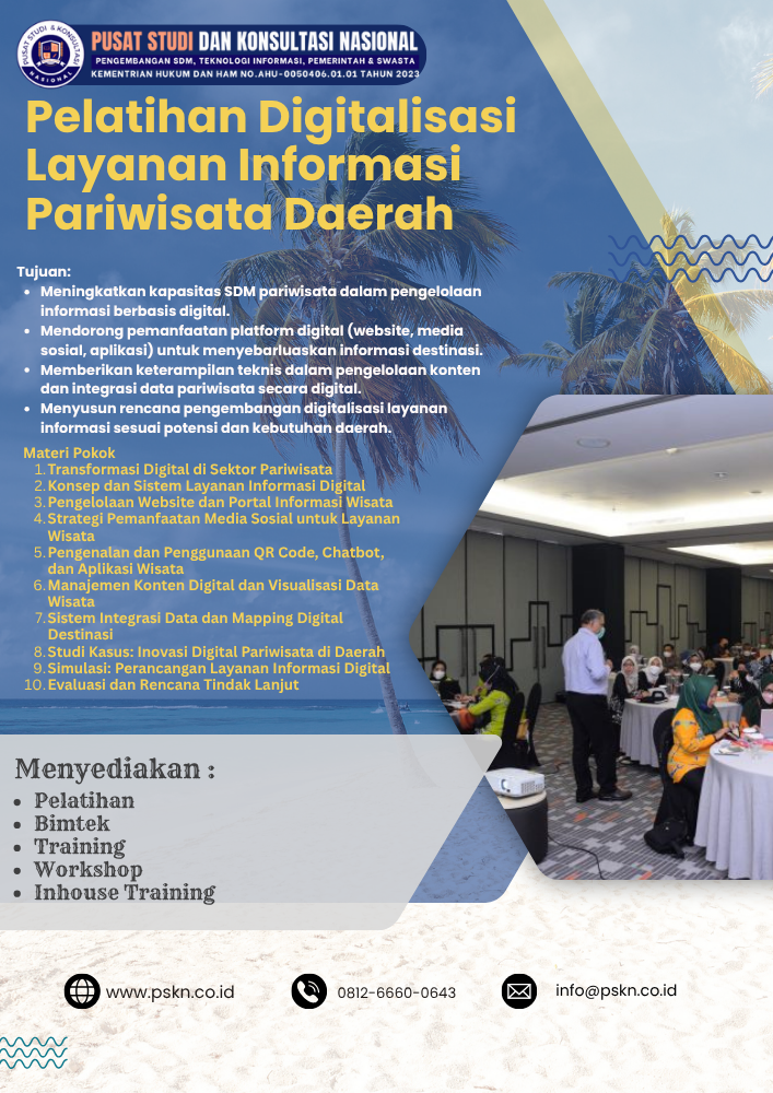 Pelatihan Digitalisasi Layanan Informasi Pariwisata Daerah