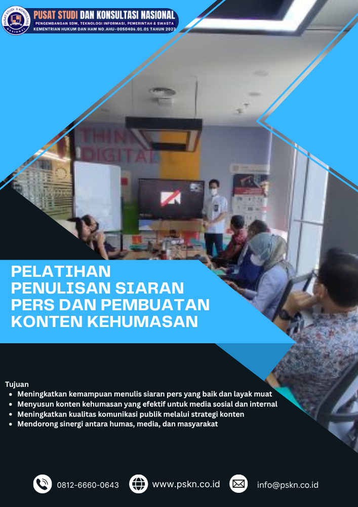 Pelatihan Penulisan Siaran Pers dan Pembuatan Konten Kehumasan