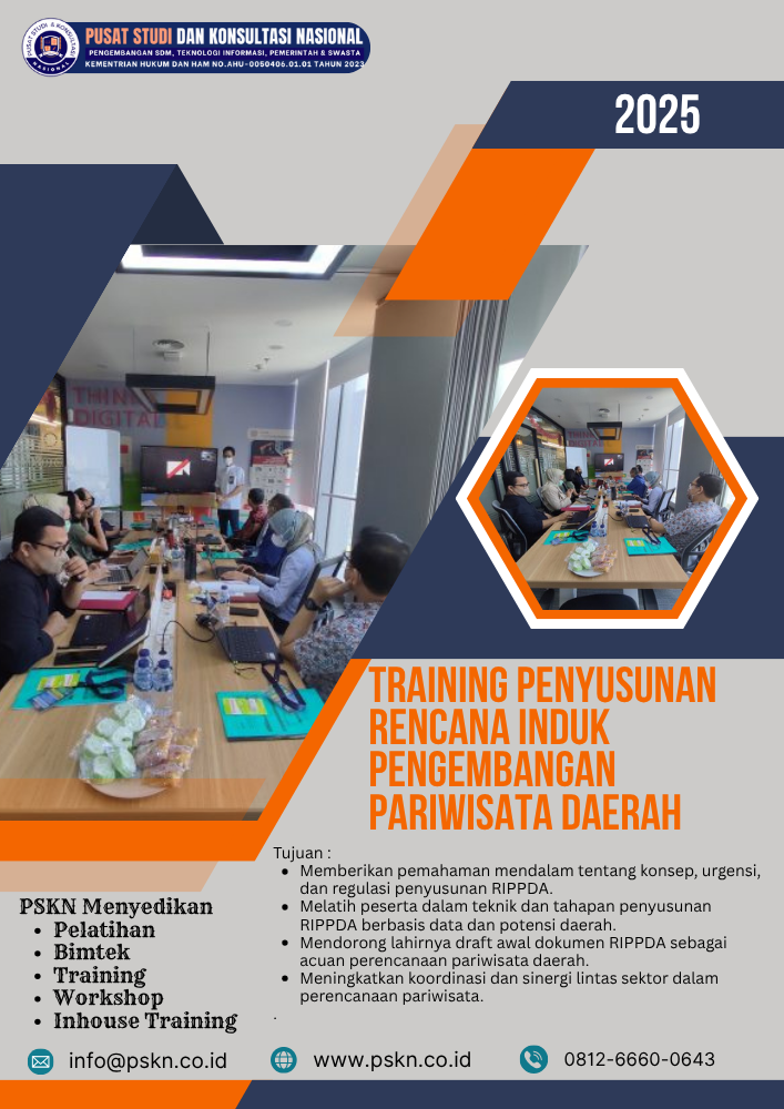 Training Penyusunan Rencana Induk Pengembangan Pariwisata Daerah
