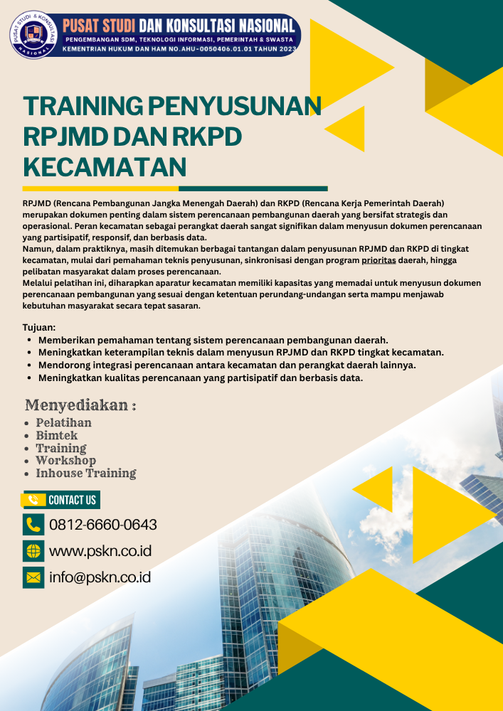 Training Penyusunan RPJMD dan RKPD Kecamatan