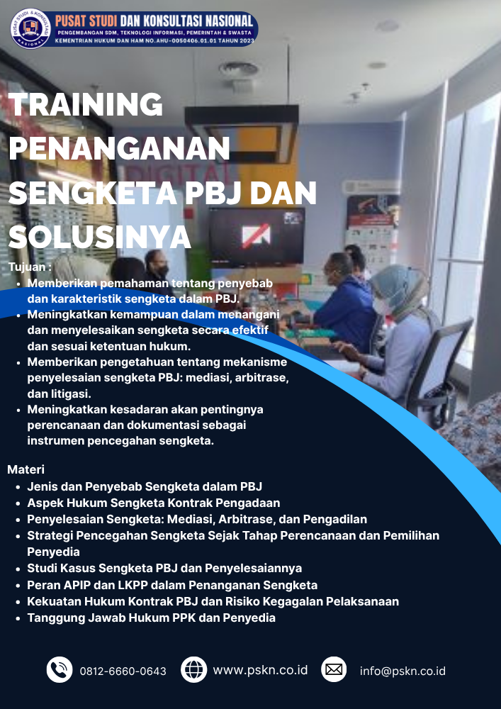 Training Penanganan Sengketa PBJ dan Solusinya