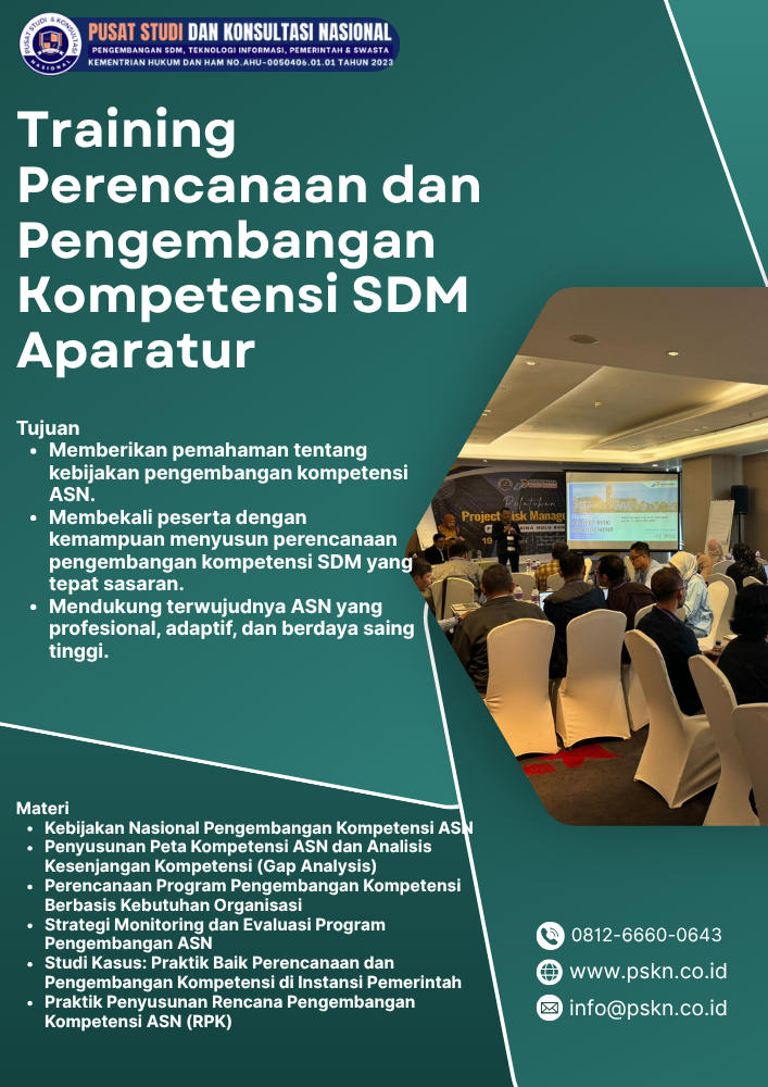 Training Perencanaan dan Pengembangan Kompetensi SDM Aparatur