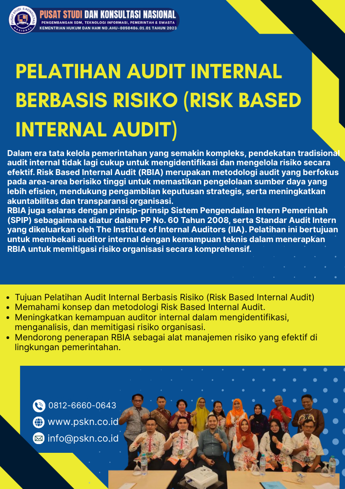Pelatihan Audit Internal Berbasis Risiko (Risk Based Internal Audit)