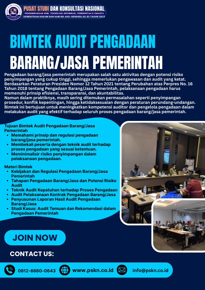Bimtek Audit Pengadaan Barang/Jasa Pemerintah