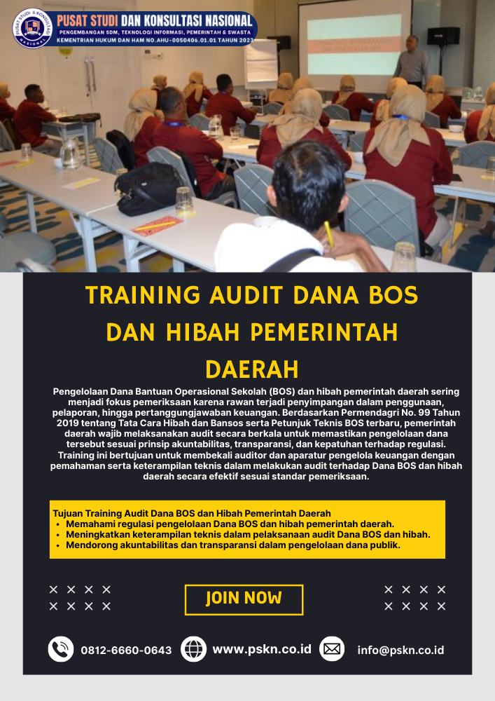 Training Audit Dana BOS dan Hibah Pemerintah Daerah