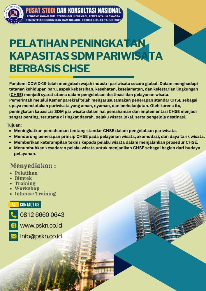 Pelatihan Peningkatan Kapasitas SDM Pariwisata Berbasis CHSE