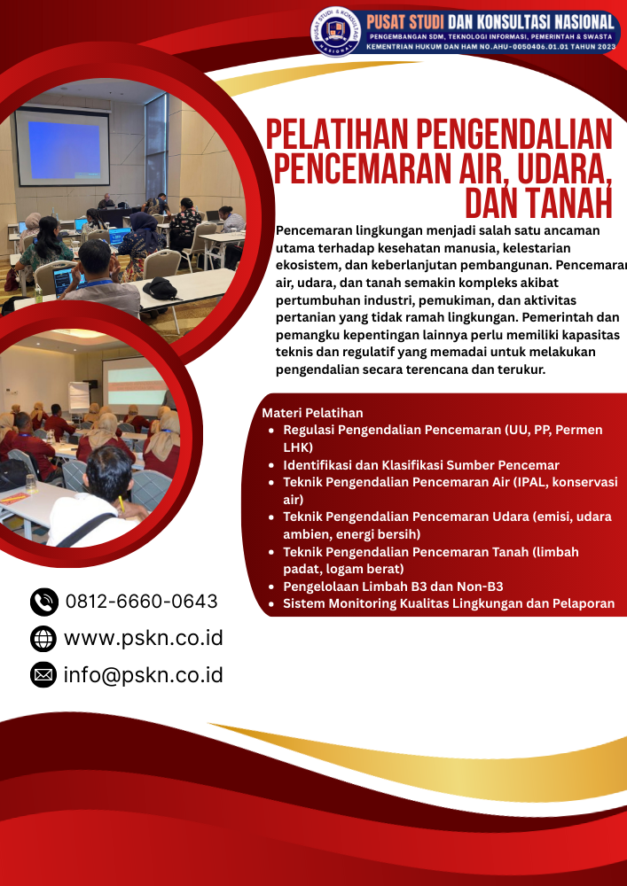 Pelatihan Pengendalian Pencemaran Air, Udara, dan Tanah