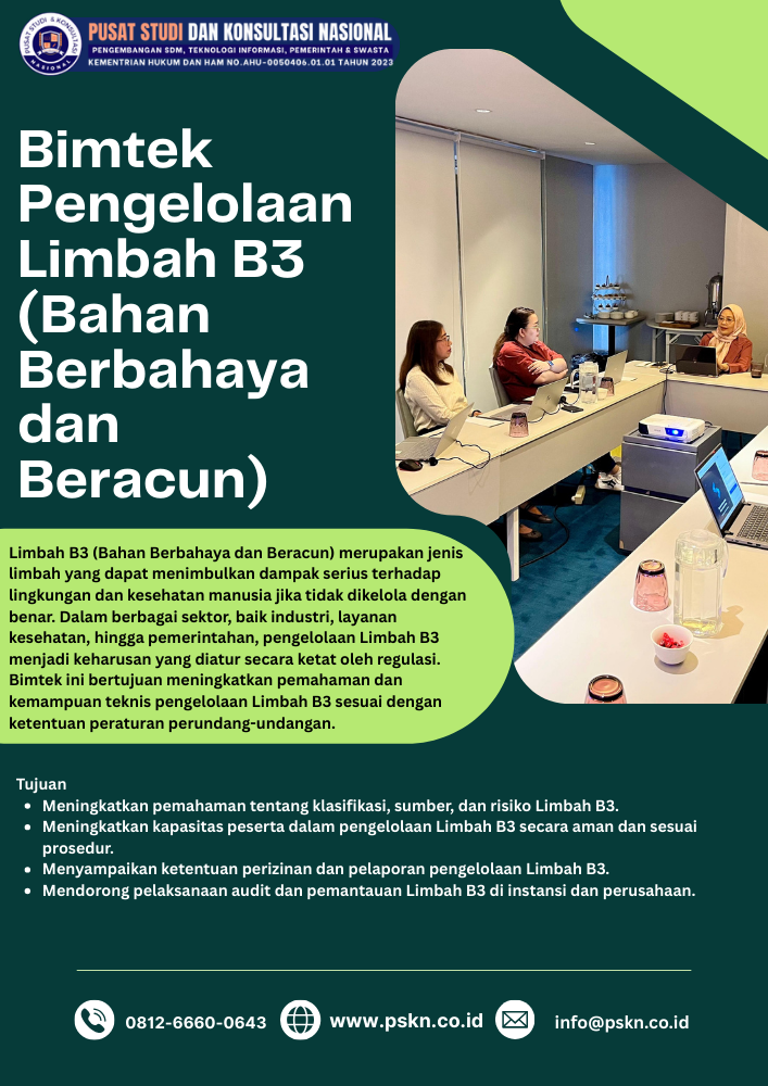 Bimtek Pengelolaan Limbah B3 (Bahan Berbahaya dan Beracun)