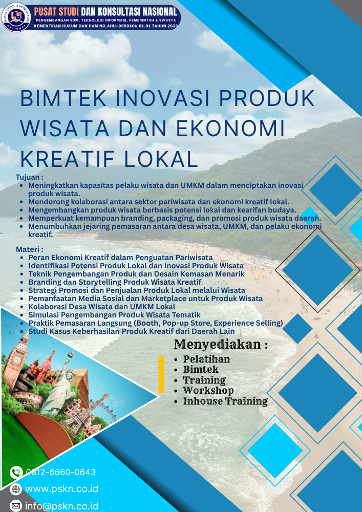 Bimtek Inovasi Produk Wisata dan Ekonomi Kreatif Lokal