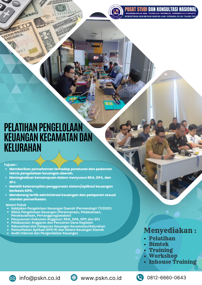 Pelatihan Pengelolaan Keuangan Kecamatan dan Kelurahan