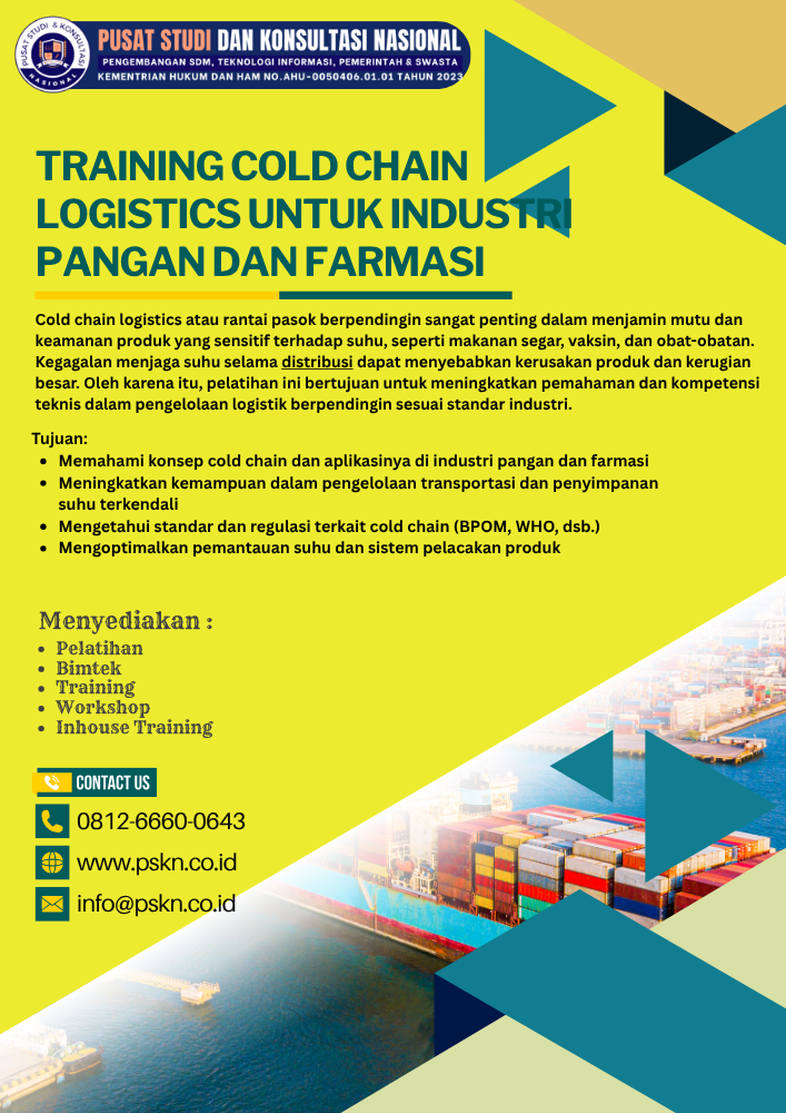 Training Cold Chain Logistics untuk Industri Pangan dan Farmasi