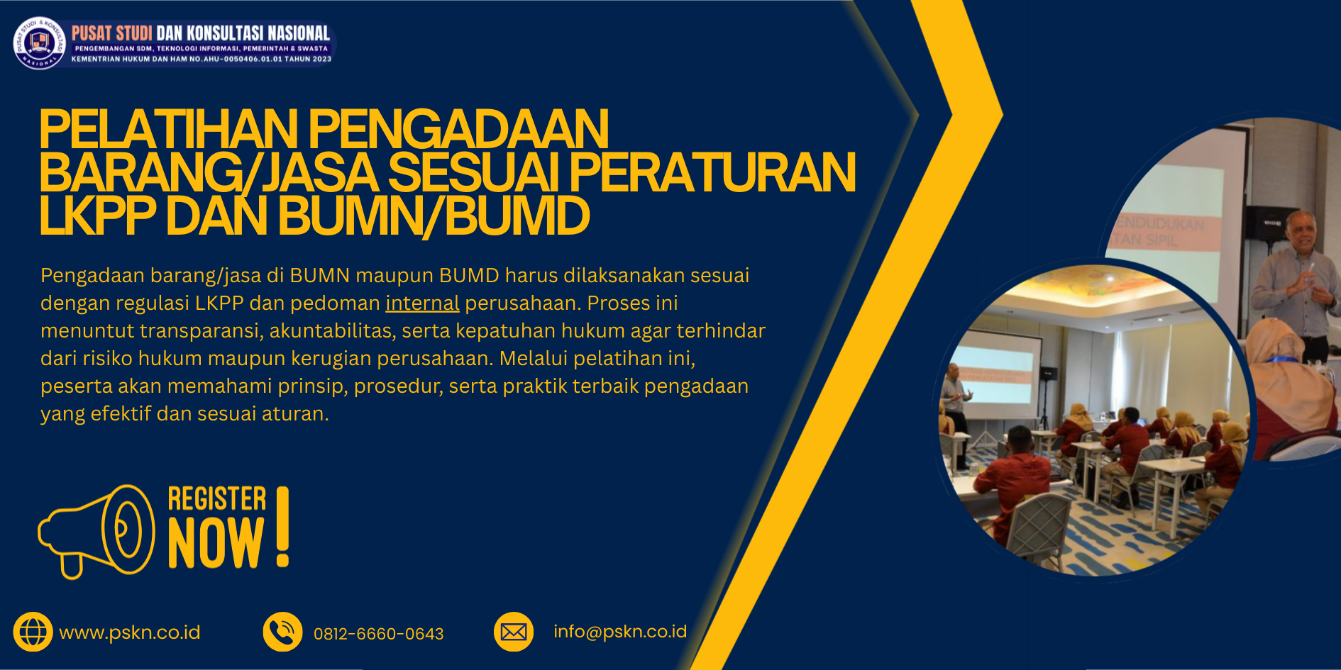 Pelatihan Pengadaan Barang/Jasa sesuai Peraturan LKPP dan BUMN/BUMD