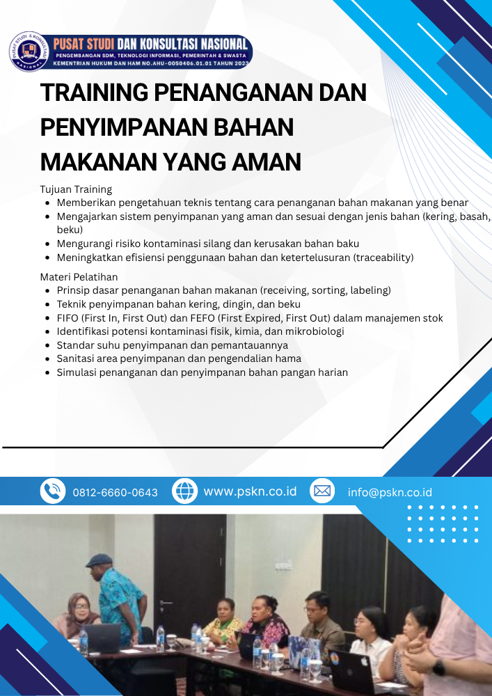 Training Penanganan dan Penyimpanan Bahan Makanan yang Aman