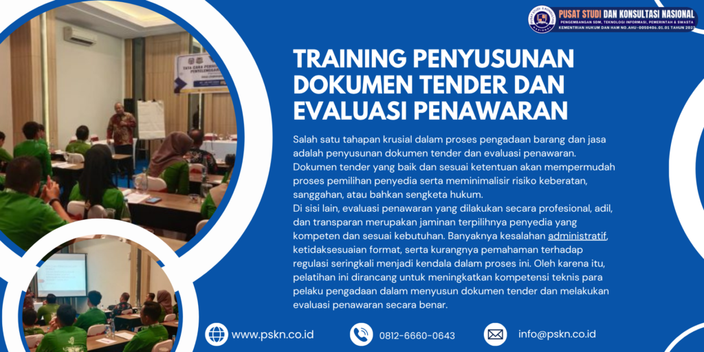 Training Penyusunan Dokumen Tender dan Evaluasi Penawaran