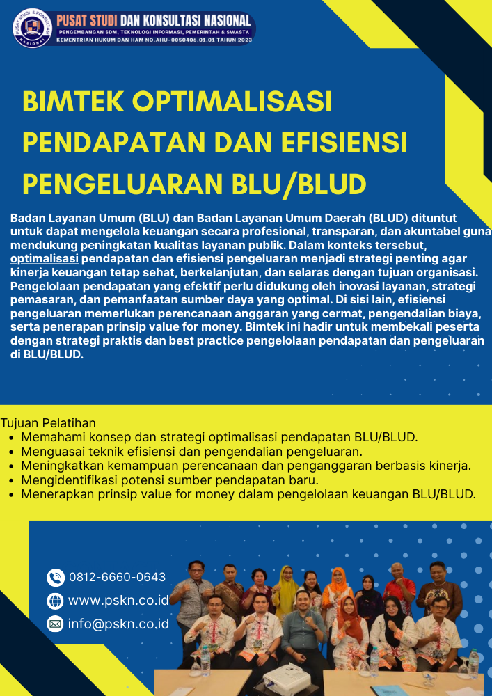 Bimtek Optimalisasi Pendapatan dan Efisiensi Pengeluaran BLU/BLUD