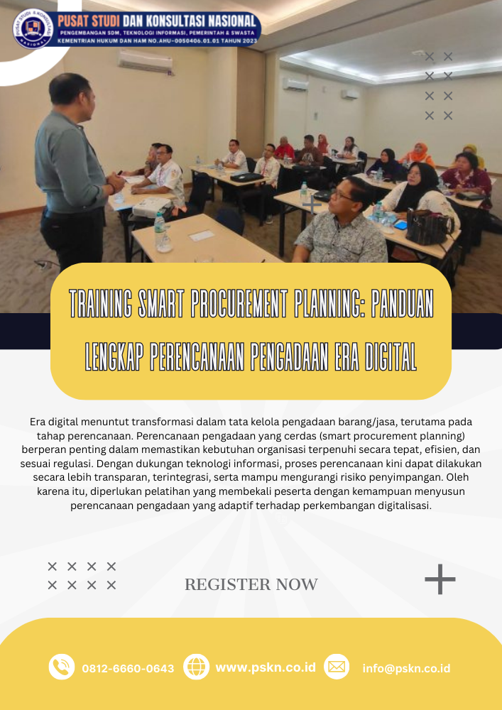 Training Smart Procurement Planning: Panduan Lengkap Perencanaan Pengadaan Era Digital